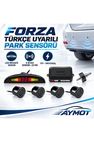 Forza Universal Türkçe Sesli Ve Led Ekranlı Siyah Park Sensörü 22 Mm