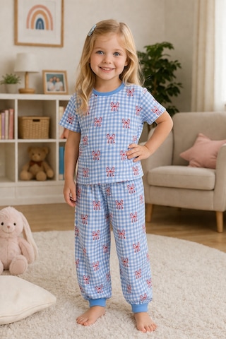 Beniizle Kız Çocuk Pijama Takımı Mavi