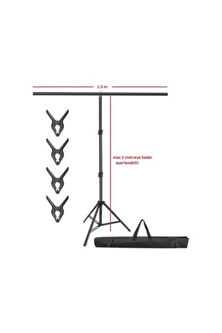 150x200 Cm T Arka Plan Destek Seti, Fon Standı Stüdyo, Fotoğraf, Video, Açılış,doğum Günü İçin Demir Tag,tek Ayaklı Fon Standı