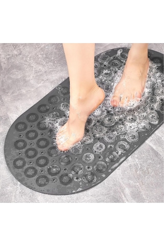 Massage Bath Mat Masajlı Vantuzlu Banyo & Duş Kaydırmazı Paspası Antrasit Gri