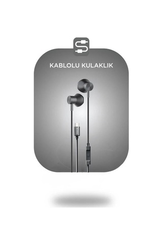 Özel Seri İletişim Port Kablolu Kulaklık Type-c Girişli Tc06 Siyah