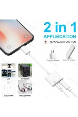 Apple Uyumlu iPhone 8 9 X Xr 11 Max Plus 4420P To 3.5Mm Kulaklık Şarj Çevirici