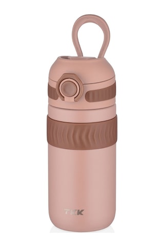 Tkk 450 Ml Pembe Çocuk Ve Yetişkin Paslanmaz Çelik Termos Matara - Kahve Termosu