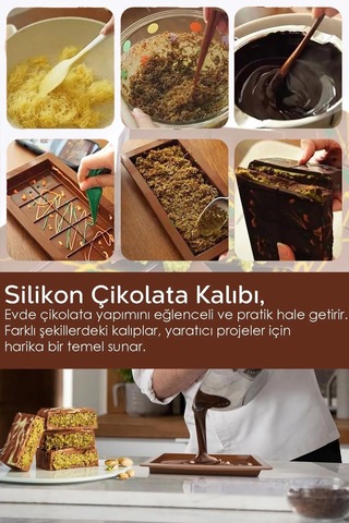 8 Bölme Bpa İçermez Esnek Dayanıklı Yüksek Isı Dayanıklı Dubai Çikolata Silikon Kalıbı Kabı 2 Adet Çok Renkli