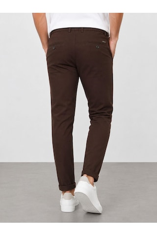 Classics Men Yazı Erkek Slim Fit Dar Kesim Beli Bağlamalı Yan Cepli Casual Jogger Pantolon Kahverengi