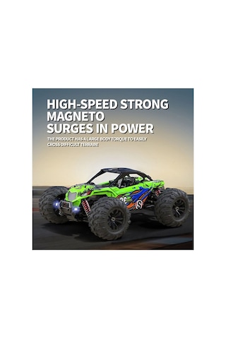 Uzaktan Kumandalı Araba Full Fonksiyon Işıklı Drift 4x4 36 Km Hız Yapan Kumandalı Jip Off Road Aracı Siyah - Yeşil