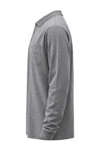 Ercan Büyük Beden Erkek Polo Yaka Uzun Kol Penye Sweatshirt - 7523 Gri