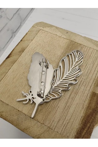 Re Chic Sh "şairin Tüyü" Broşu 228789497 Gri