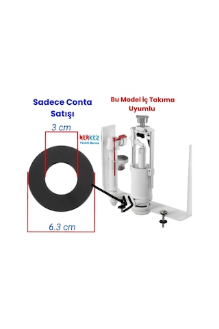 Kale Tek Kademeli Basmalı Klozet Rezervuar İç Takım Contası Diğer