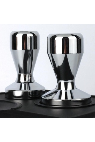 Qingmipy 51mm Paslanmaz Çelik Kahve Tamperı, Ev Kullanıma Uygun, Sabit Gövde, Ayarlanabilir Press Cihazı Gümüş