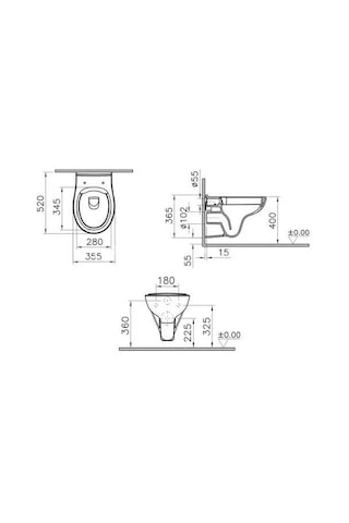 VitrA S20 Round Smoothflush Asma Klozet + VitrA Yavaş Kapanır Kapak