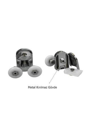 Duşakabin Tekerleği Metal Gövdeli Üst Krom Teker Çapı 24 Mm Krom