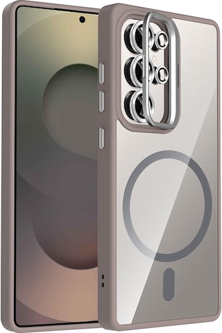 Galaxy Uyumlu S25 Ultra Kılıf Standlı + Kamera Lens Koruma Setli M-safe Şarj Özellikli Mkst Lacivert Lacivert