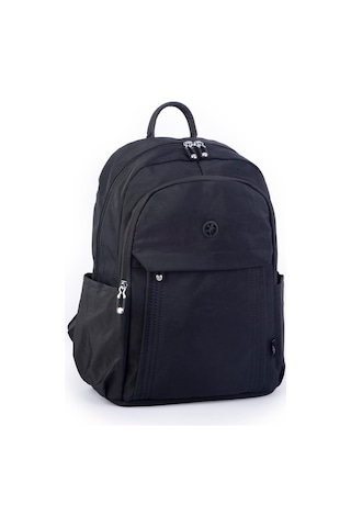 Nas Bag Unisex Büyük Boy Su Geçirmez Çok Gözlü Extra Hafif Sportif Sırt Çantası Siyah