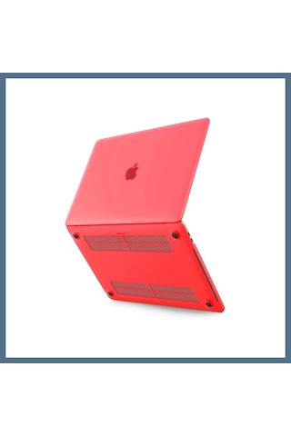 Buradabulabilirsin Macbook Uyumlu Pro 13 2021 Macbook Uyumlu Buzlu Kapak - Kırmızı Bbz