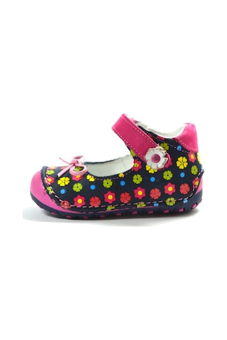 Ozgencshoes Bayrak Lacivert Çiçekli Deri Ortopedik Ilkadım Kız Bebek Ayakkabı Lacivert