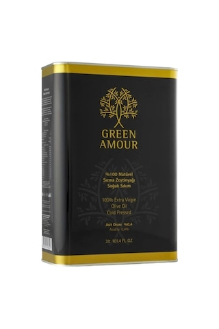 Green Amour Soğuk Sıkım Natürel Sızma Zeytinyağı 3 L