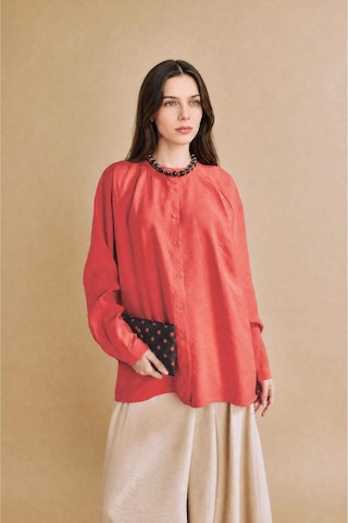 Defacto Relax Fıt Modal Uzun Kollu Koyu Mercan Tunik H5279ax26smrd352 Kırmızı-rd352