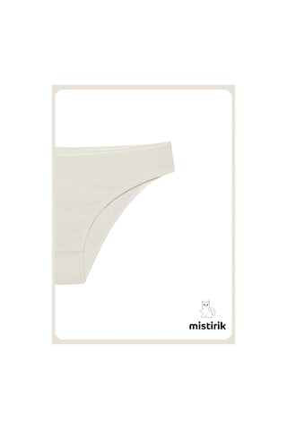 Mistirik Taranto Model Fitilli Pamuklu Slip Esnek Komforlu Hava Alan Külot Ekru Renk