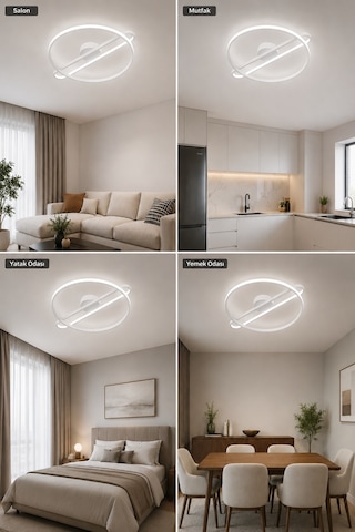 AvizeGO Alora Led Plafonyer Avize Beyaz Işık
