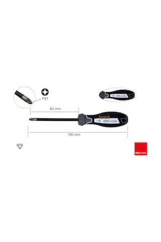 Ceta Form Pz1 X 80 Mm Elmas Kayma Önleyici Yıldız Tornavida F17d-001-080