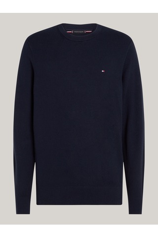 Tommy Hilfiger Pıma Org Ctn Cashmere Crew Neck Erkek Mavi Kazak - Mw0mw28046 Mavi