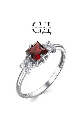 Serebranyj Dom Doğal Garnet Taşlı Gümüş Yüzük 173097540 Gri