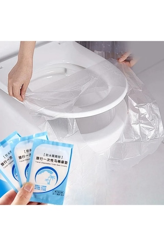 Tineke 50 Adet Tek Kullanımlık Klozet Örtüsü Klozet Poşeti Klozet