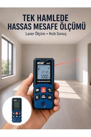 Mey İthalat Lazer Metre 50 Mt Hassas Ve Hızlı Ölçüm Özellikli Yeni Nesil 0 - 300 MM