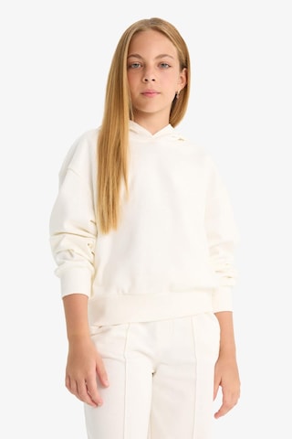 Defacto Kız Çocuk Relax Fit Kapüşonlu Basic Düz Sweatshirt F0008a825auer99 Ekru
