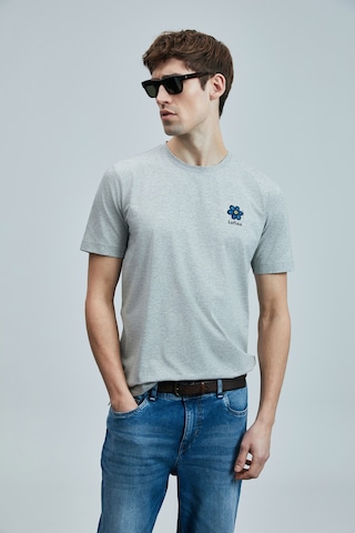 Lufian Erkek Peace Modern Grafik T-shirt 111020246 Gri Gri