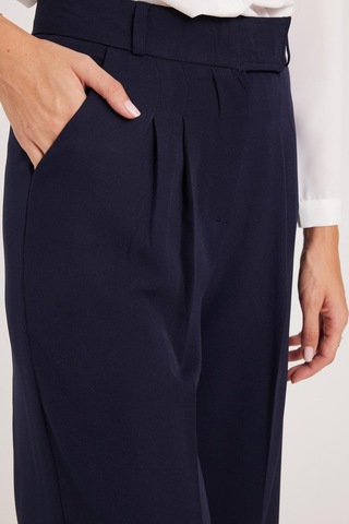 Tudors Kadın Regular Fit Klasik Kesim Cırt Kapamalı Palazzo Lacivert Pantolon-39539 Lacivert