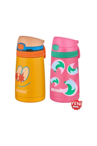 Shamobo 2li Set Pipetli Çelik Termos 350ml -6 Saat Isı Yalıtımı- S