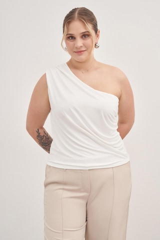 Myline Tek Omuz Drapeli Top-1759-beyaz Beyaz