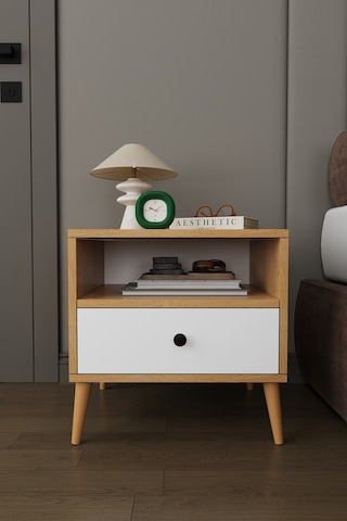 Modern Çekmeceli Komodin Şifonyer %100 Mdf Çok Amaçlı Organizer Kmd02 Beyaz - Karına