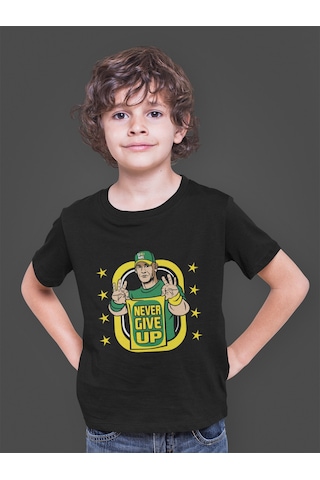 Bumeta John Cena Never Give Up American Güreşi Çocuk Tişört T-shirt Siyah Bumeta John Cena Never Give Up American Güreşi Çocuk Tişört T-shirt Siyah