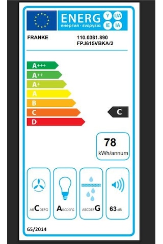 Franke Glass Vertical FPJ 615 V BK A Duvar Tipi 60 CM Davlumbaz