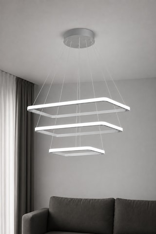 AvizeGO Diva 3'lü Led Sarkıt Avize Beyaz Işık Gri