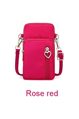 Rahat Küçük Omuz Çantası Kadın Cep Telefonu Cebi Durumda Su Geçirmez Naylon Spor Kol Paketi Mini Messenger Çanta Crossbody Çanta Bej