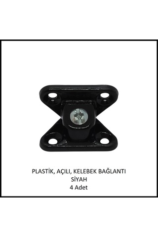 Plastik, Açılı, Kelebek Bağlantı 40 Mm, Siyah 4 Adet