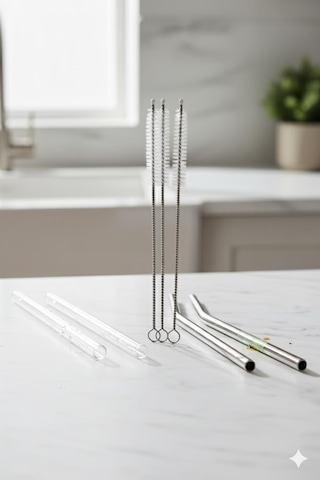 3 Lü Paslanmaz Çelik Pipet Temizleme Fırçası Seti 14383350