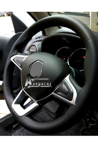 Toyota Corolla Uyumlu 2013-2021 Dikmeli Direksiyon Kılıfı Soft Siyah Ipli 38cm 10cm