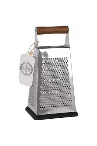 Excellent Houseware Ahşap Saplı Rende - 24x10 Cm Gri