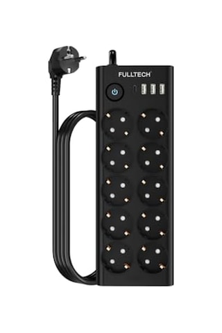 Termal Akım Korumalı, 10'lu Priz Soketi, Isıya Dayanıklı Yapı, 10x Priz, 3x Usb, 1x Type-c Girişi, Çocuk Korumalı Çoğaltıcı, 2 Metre Uzatma Kablosu 16a/3680w