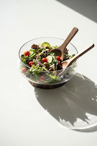Bosco Akasya Salata Servis Kasesi & Çatal Kaşık - 4300 Ml Şeffaf
