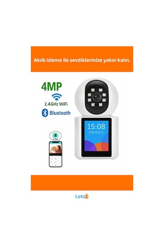 Akıllı Ev Kamerası 2.4 Ghz Bluetooth Sesli Görüntülü İletişim