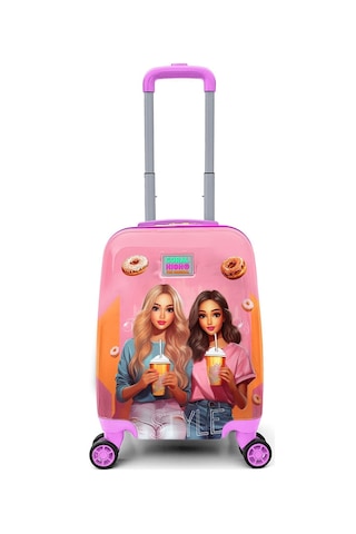 Coral High İki Kız Baskılı Kız Çocuk Pembe Çocuk Valizi - 16790 Çok Renkli