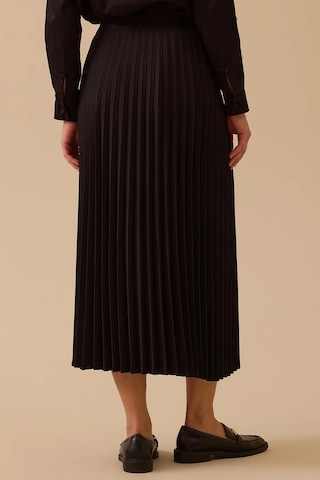 Seçil Kadın Esnek Bel Pliseli Basic Etek 1019 Siyah Siyah
