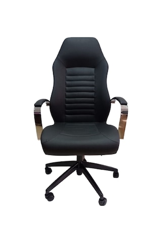 Çalışma Koltuğu Makam Sandalyesi Döküm Süngerli Siyah Metal Ayakl