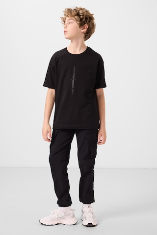 Oversize Fit Baskılı 3lü Paket Siyah-fiesta-açık Mavi Erkek Çocuk T-shirt - 11301 Siyah-fiesta-açık Mavi